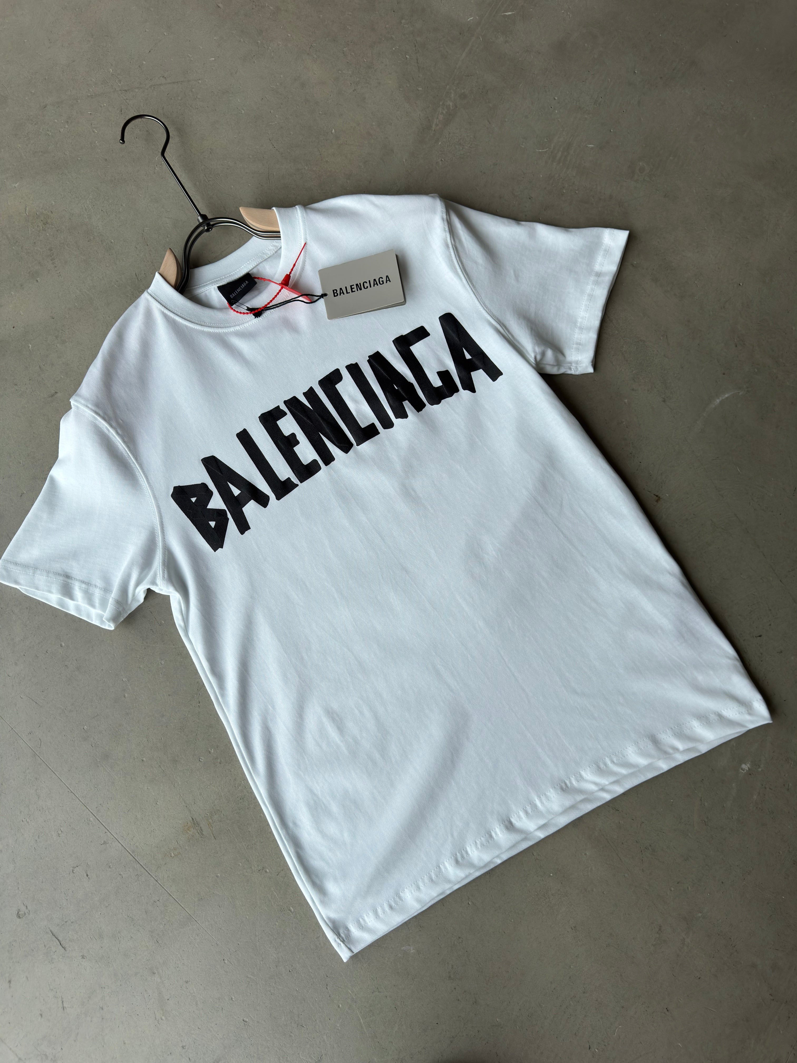 Balenciaga baskı beyaz tshirt (Premium)