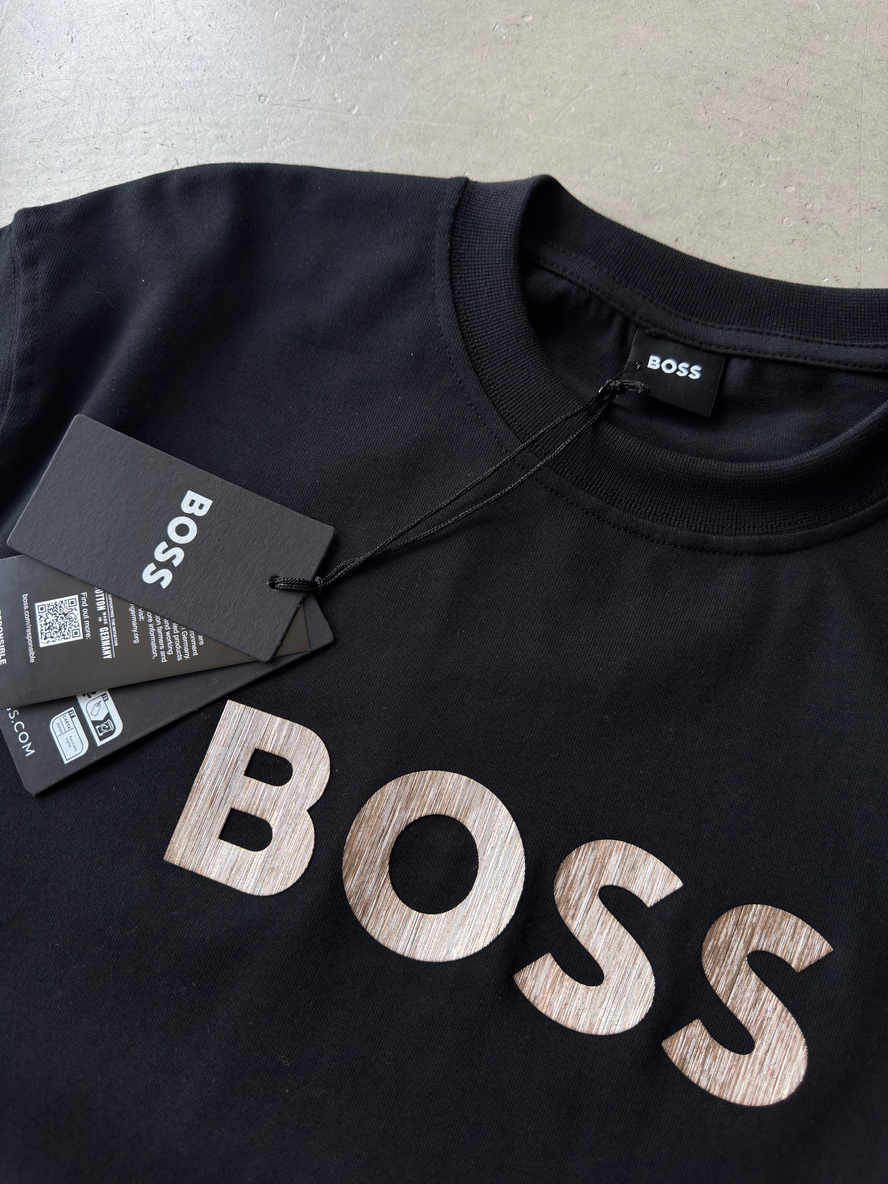Boss Geçişli siyah tshirt (Premium)