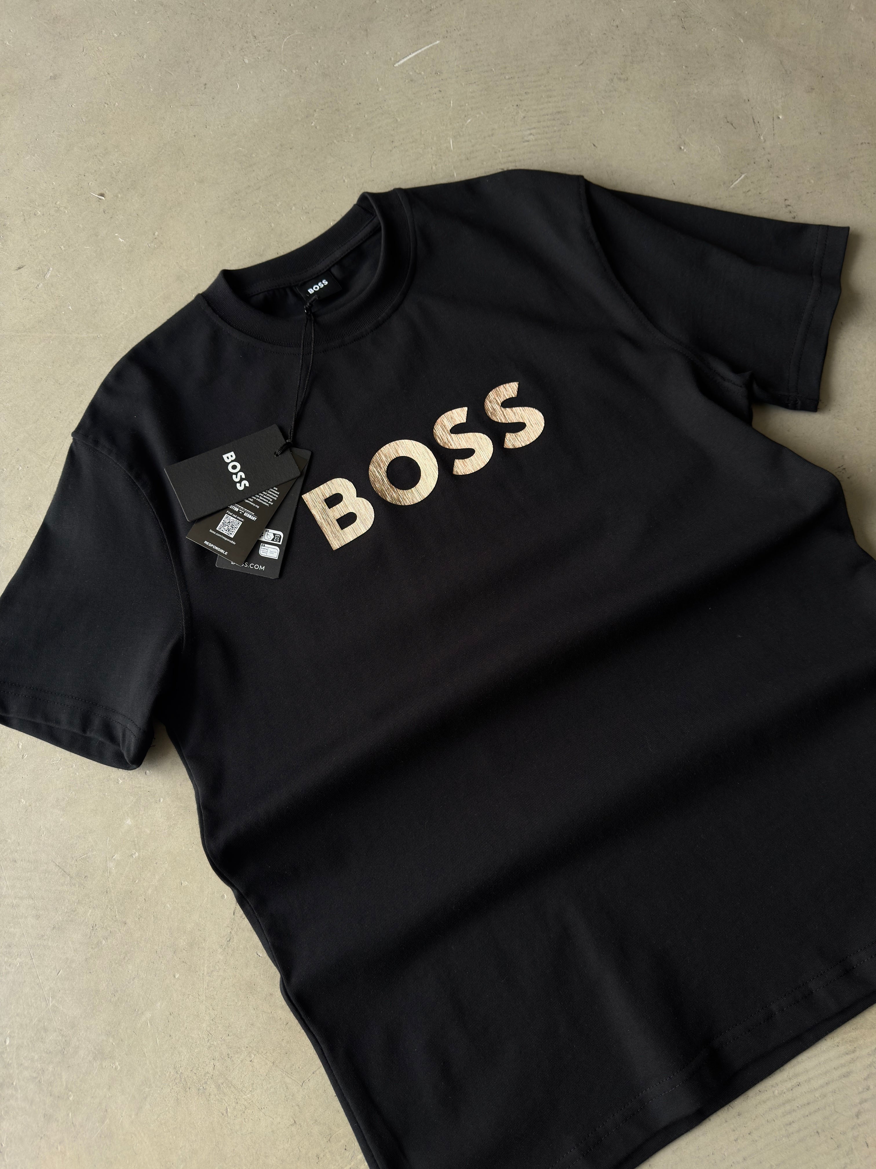 Boss Geçişli siyah tshirt (Premium)