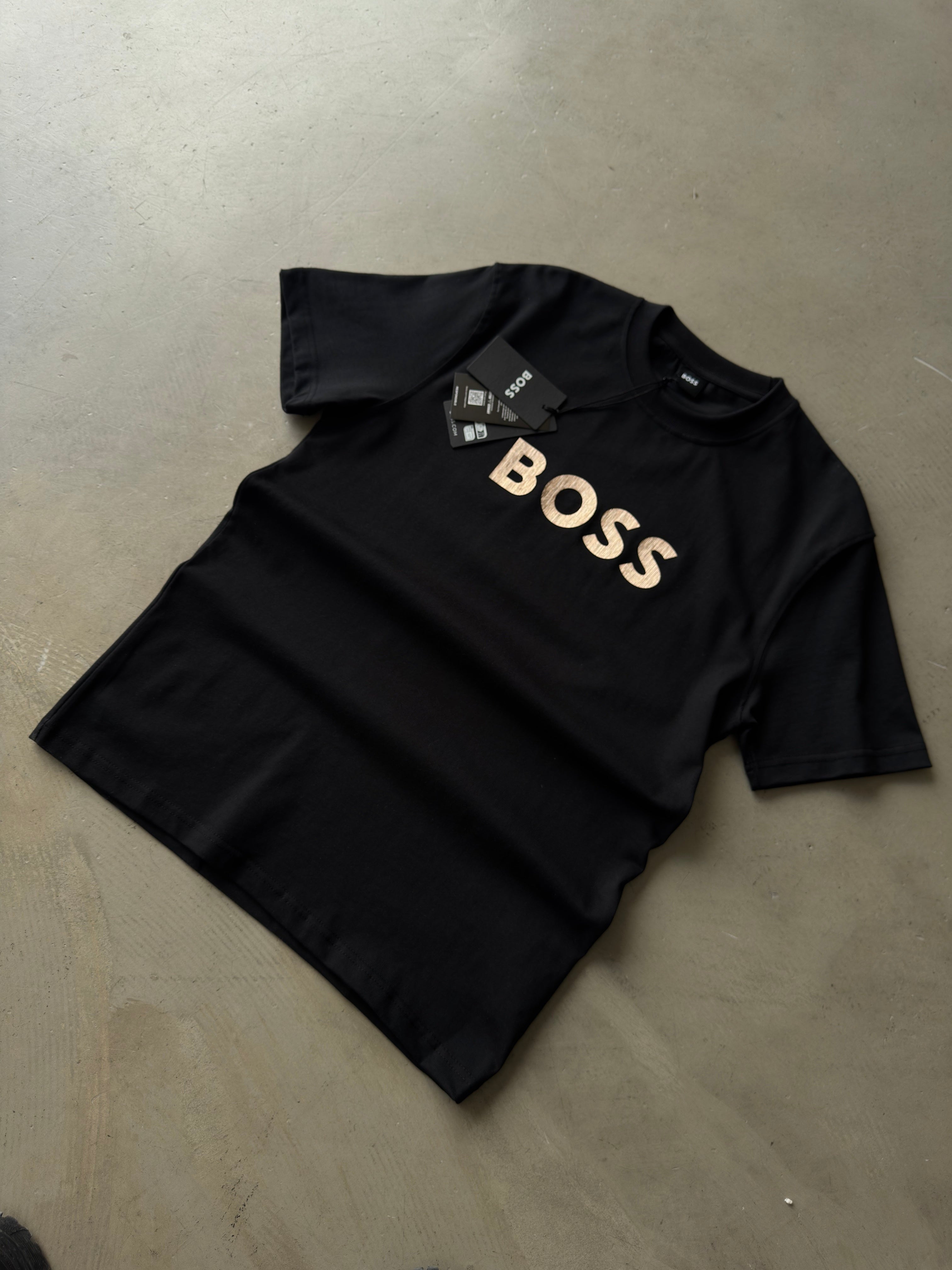 Boss Geçişli siyah tshirt (Premium)