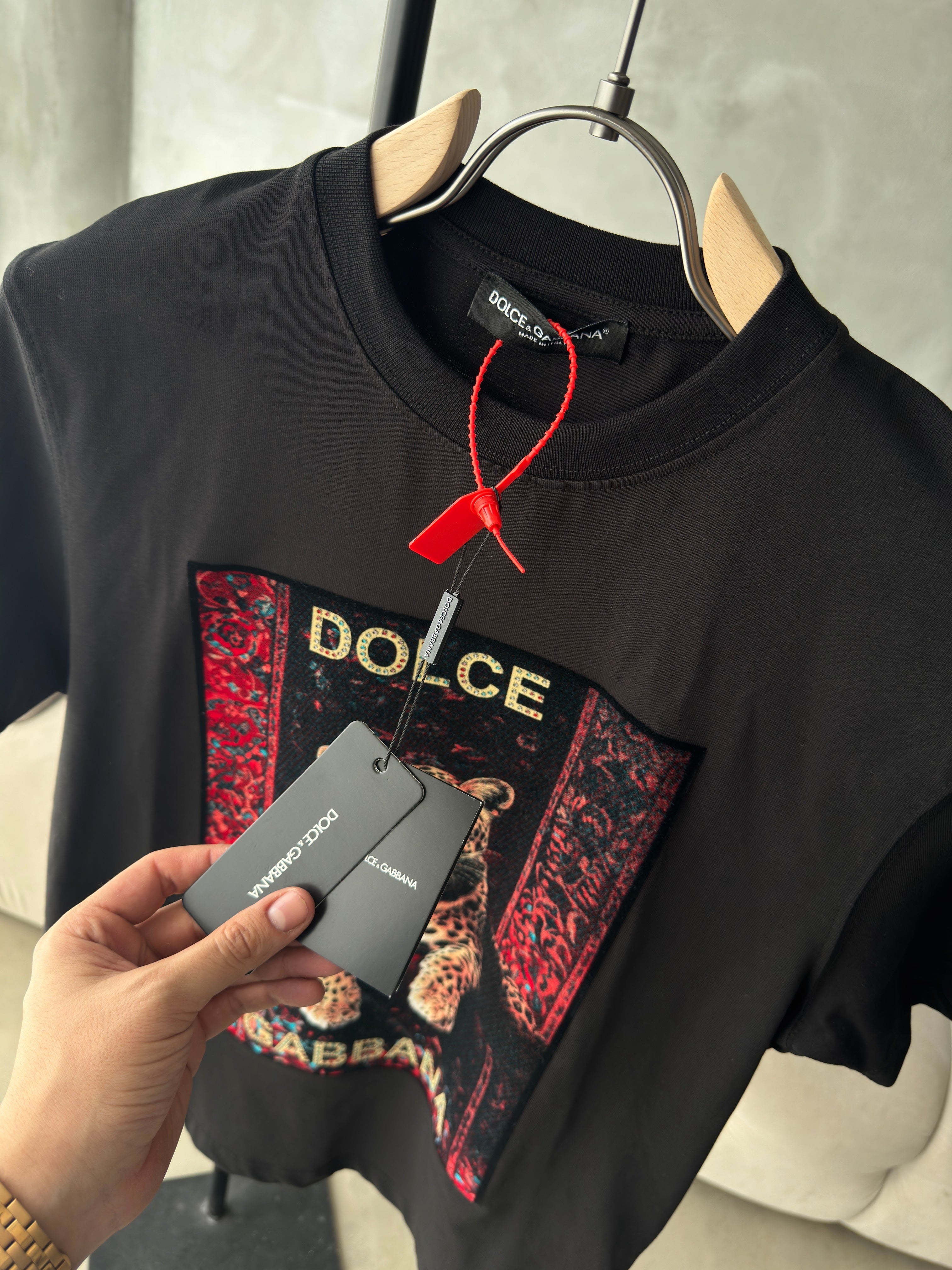 D&G Leopar siyah tshirt (premium)