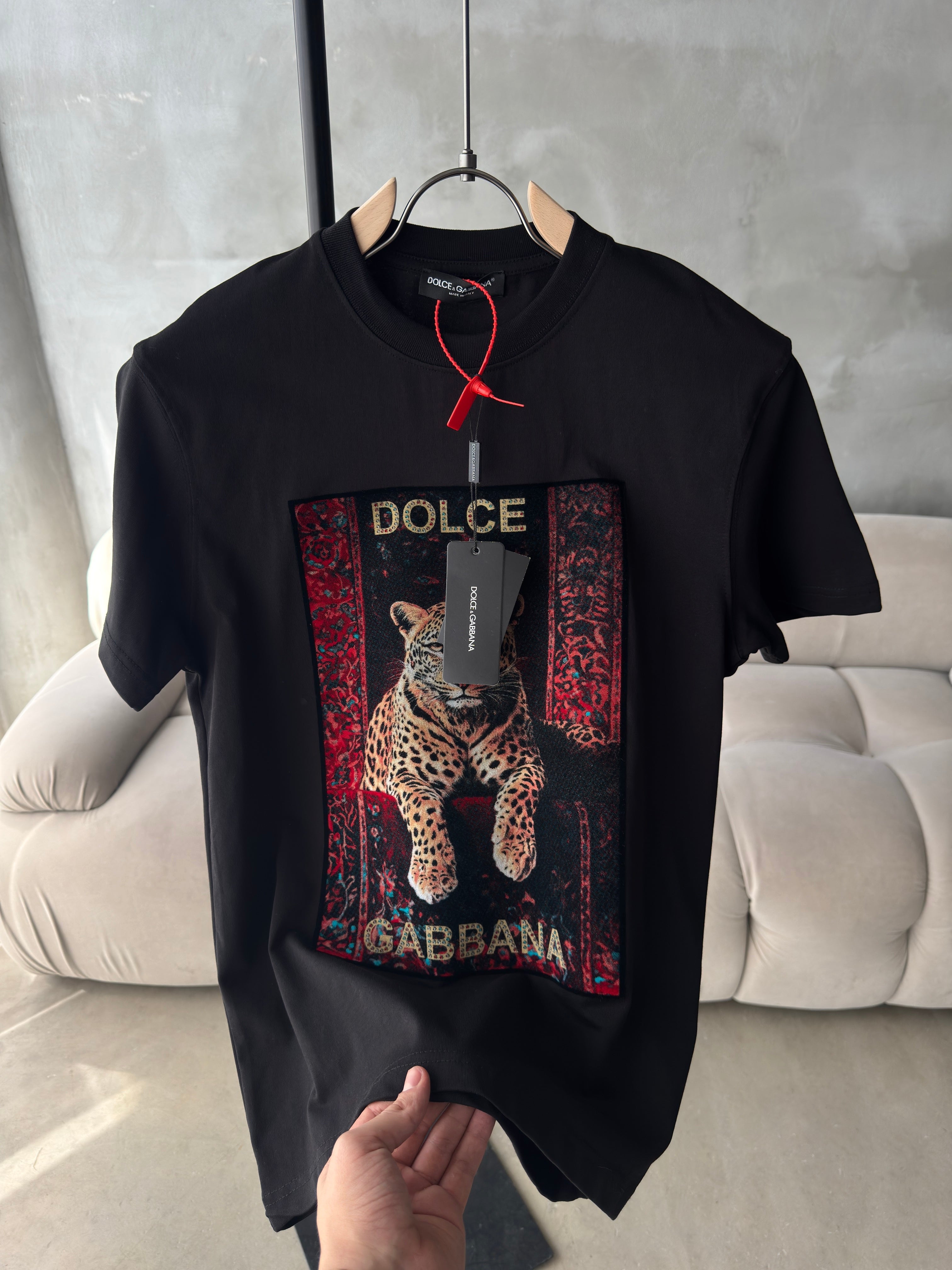 D&G Leopar siyah tshirt (premium)
