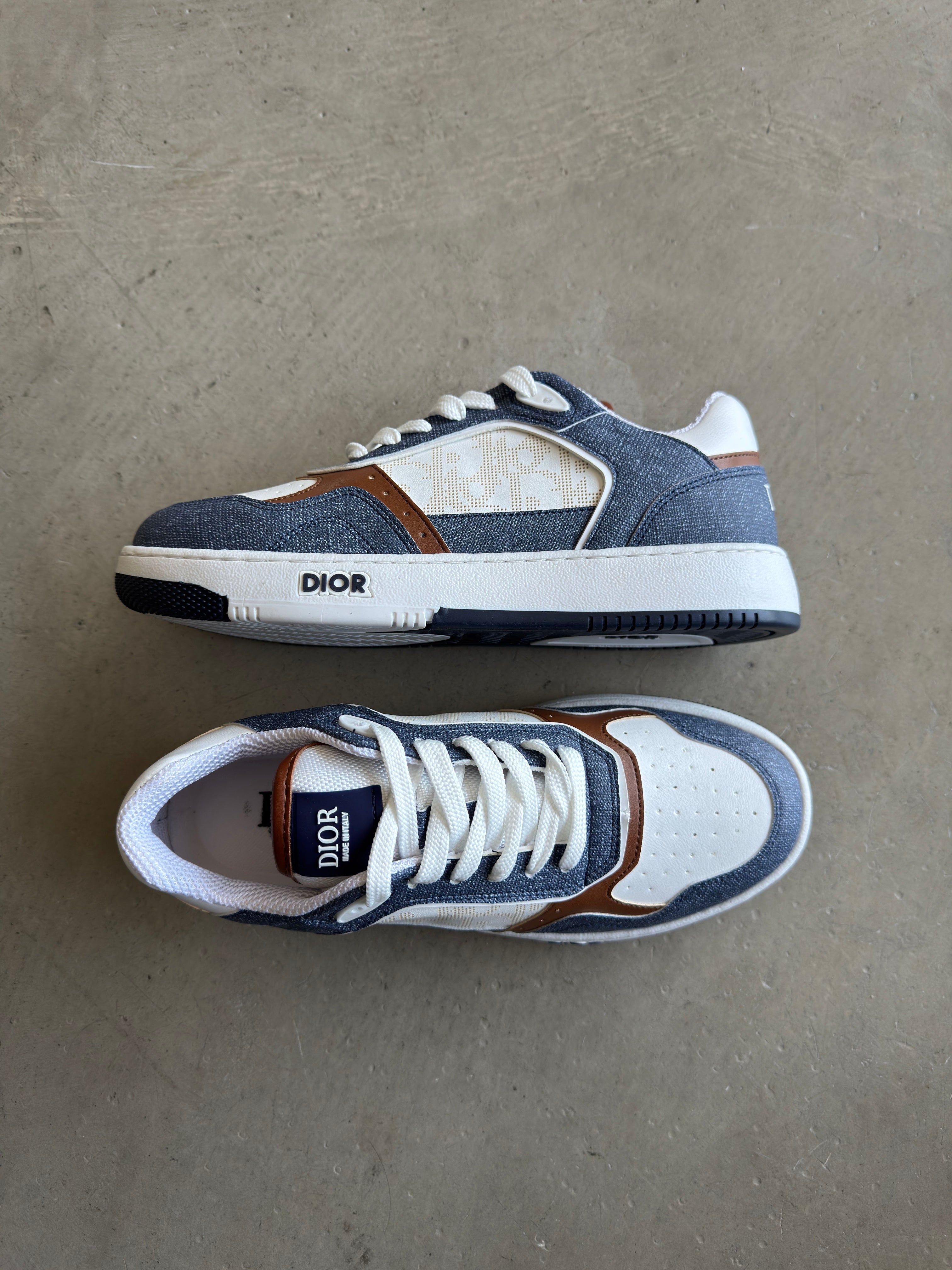 Dior Sneakers Mavi Kahve Detay