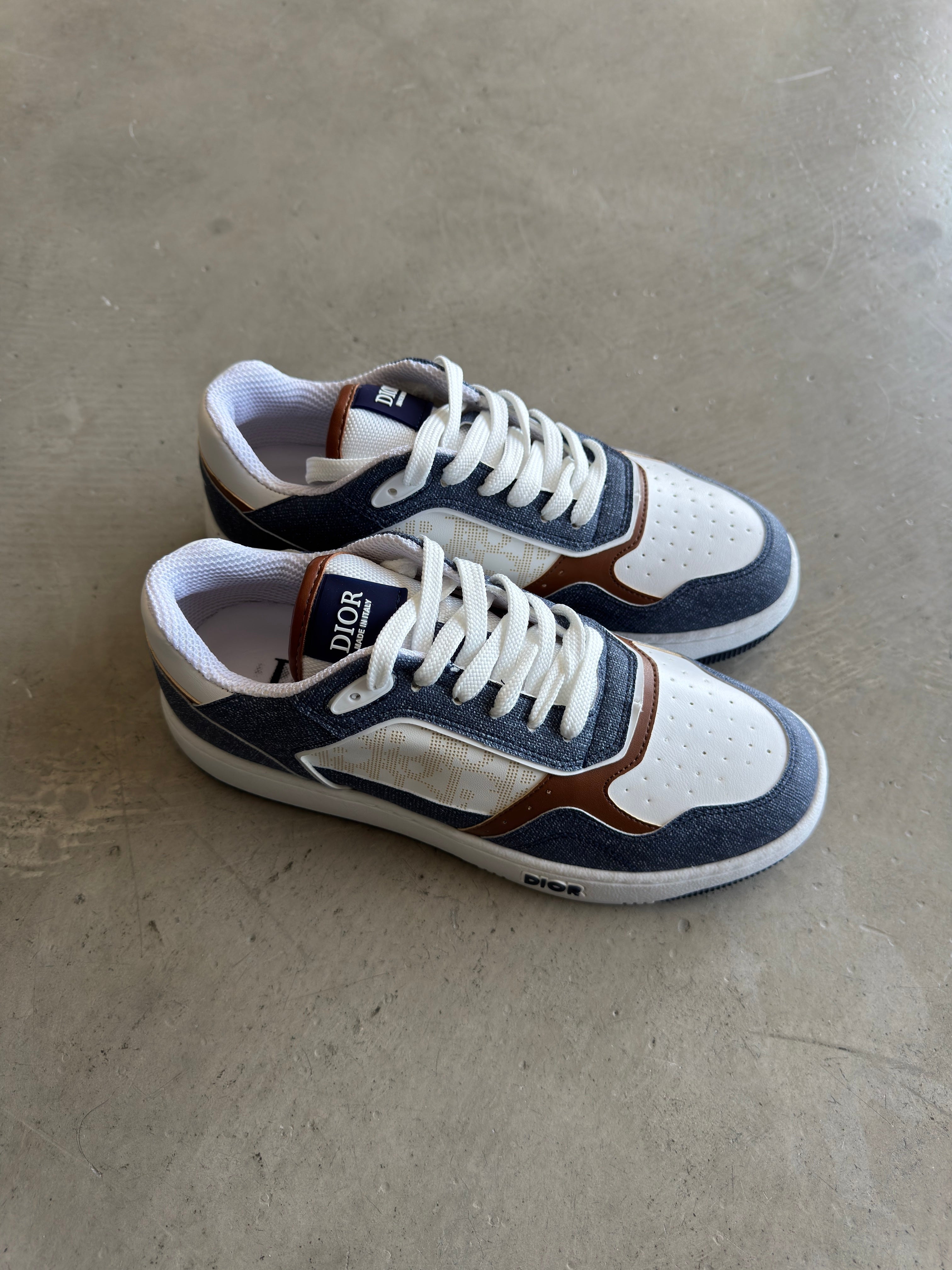 Dior Sneakers Mavi Kahve Detay