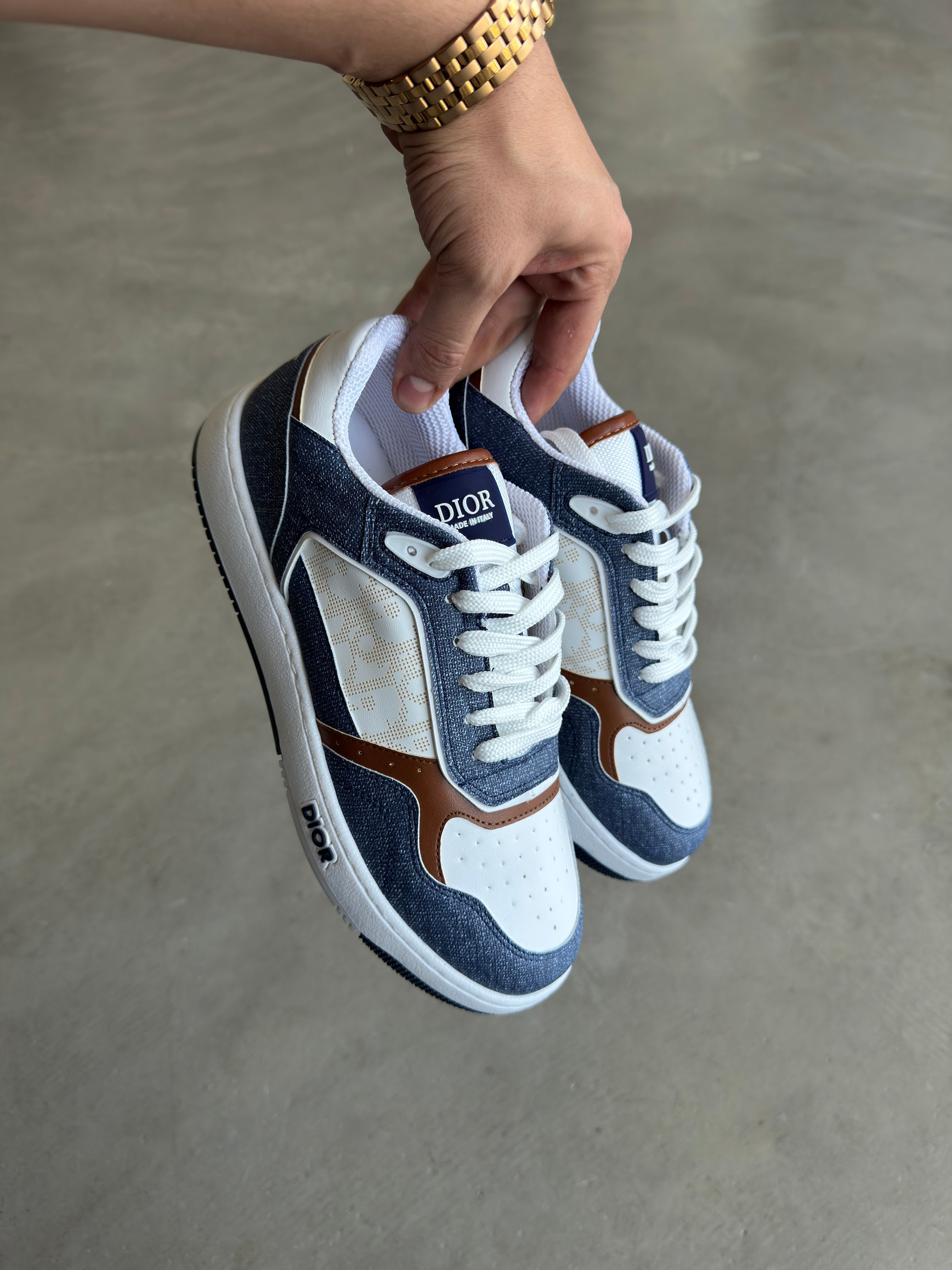 Dior Sneakers Mavi Kahve Detay