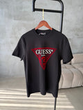 Gues Siyah Kırmızı Logo Tshirt (premium)