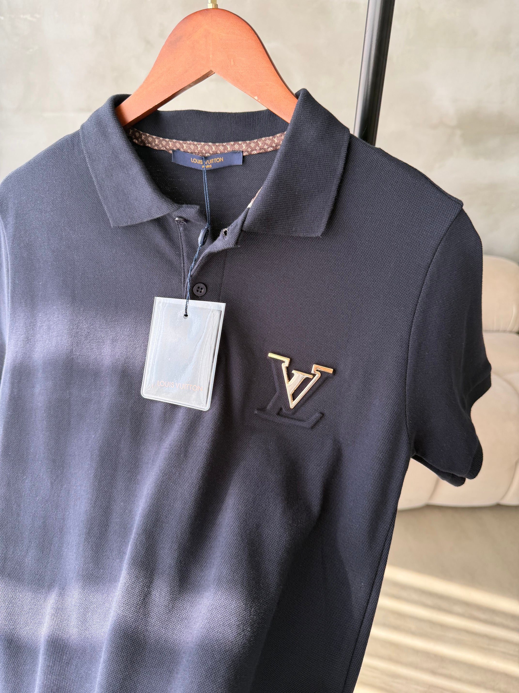 LV Polo Yaka Siyah Tshirt (premium)