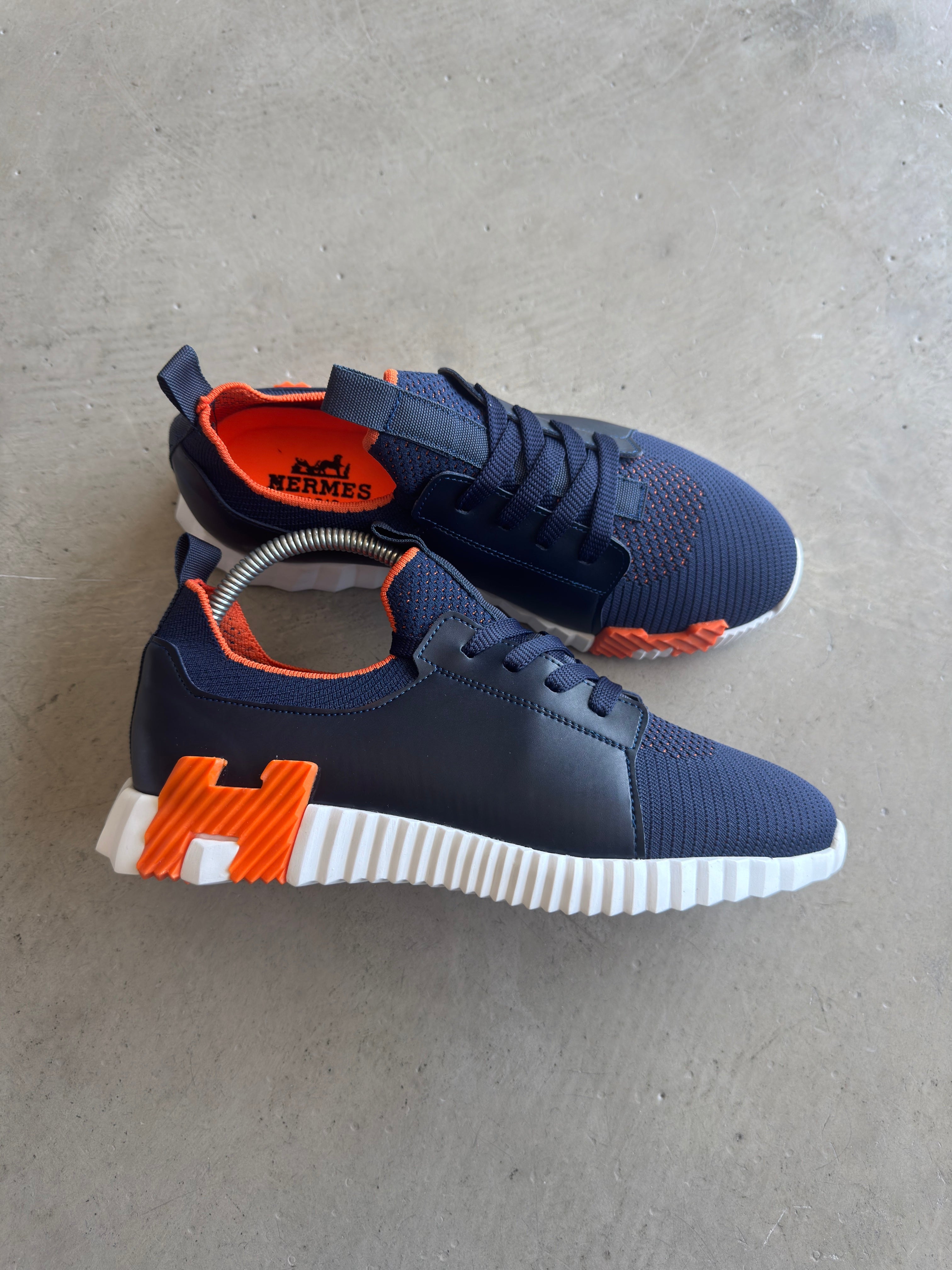 Hermes Lacivert Turuncu Sneakers