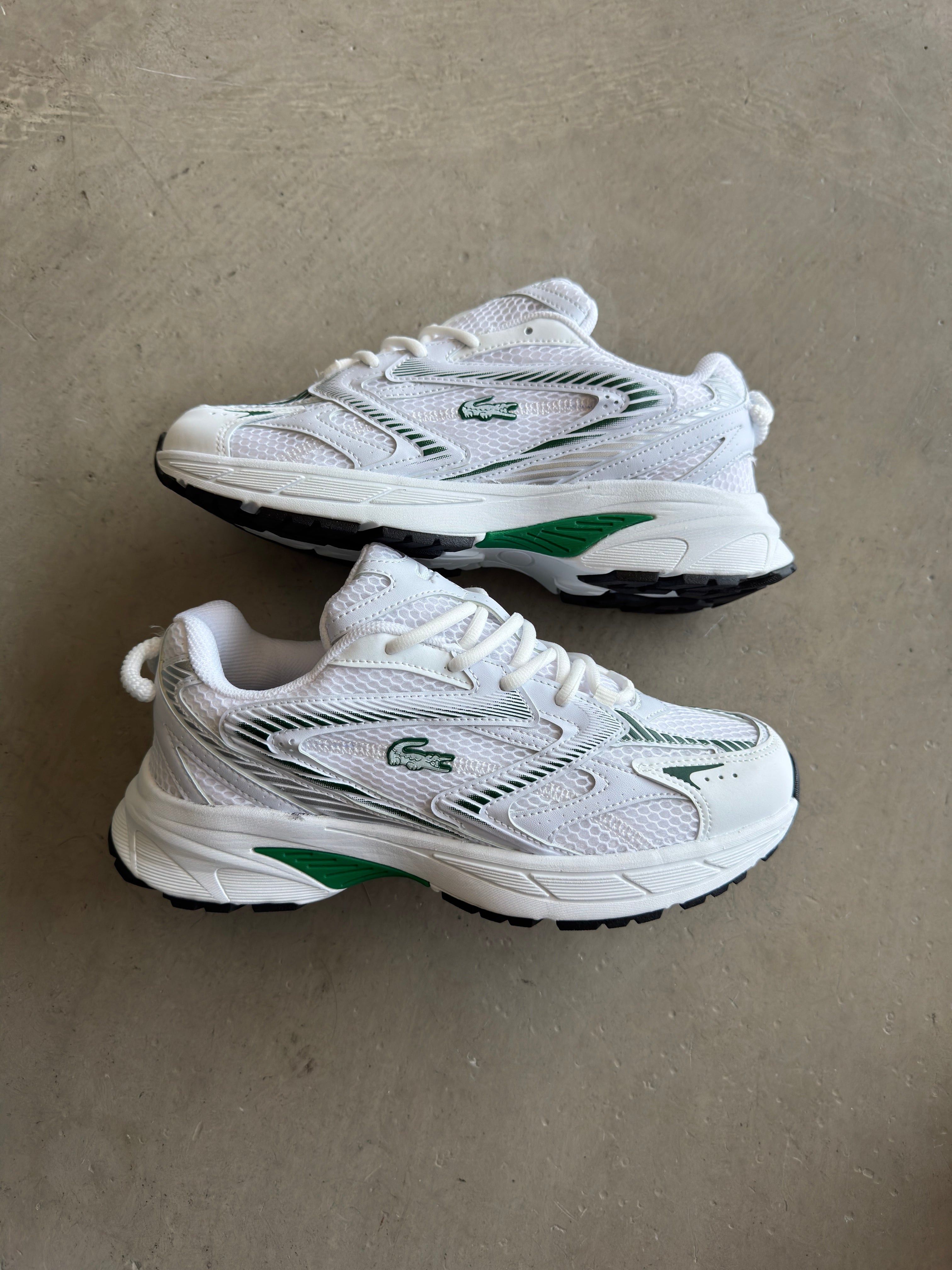 Lacoste Beyaz Fileli Yeşil Detay