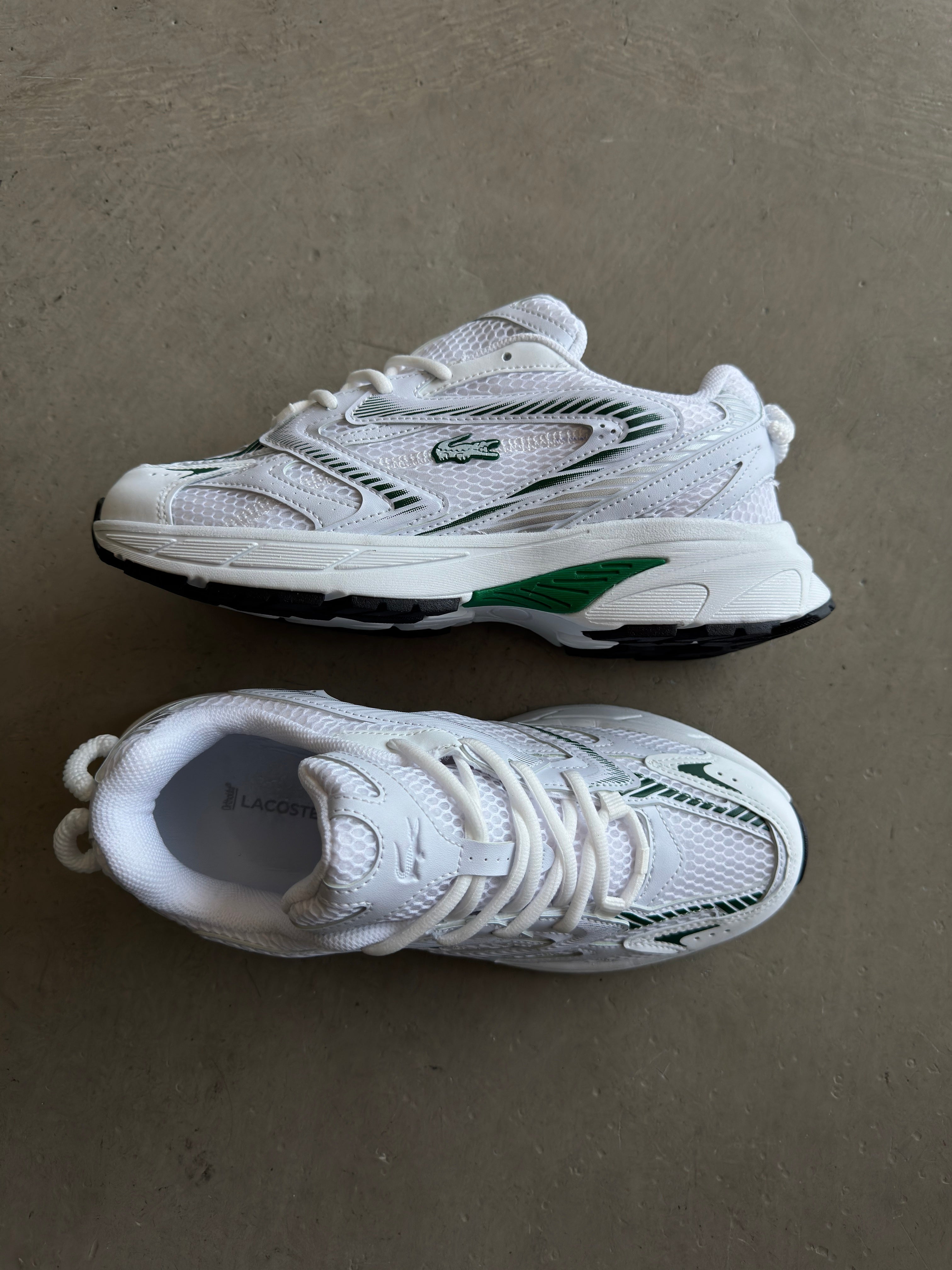 Lacoste Beyaz Fileli Yeşil Detay