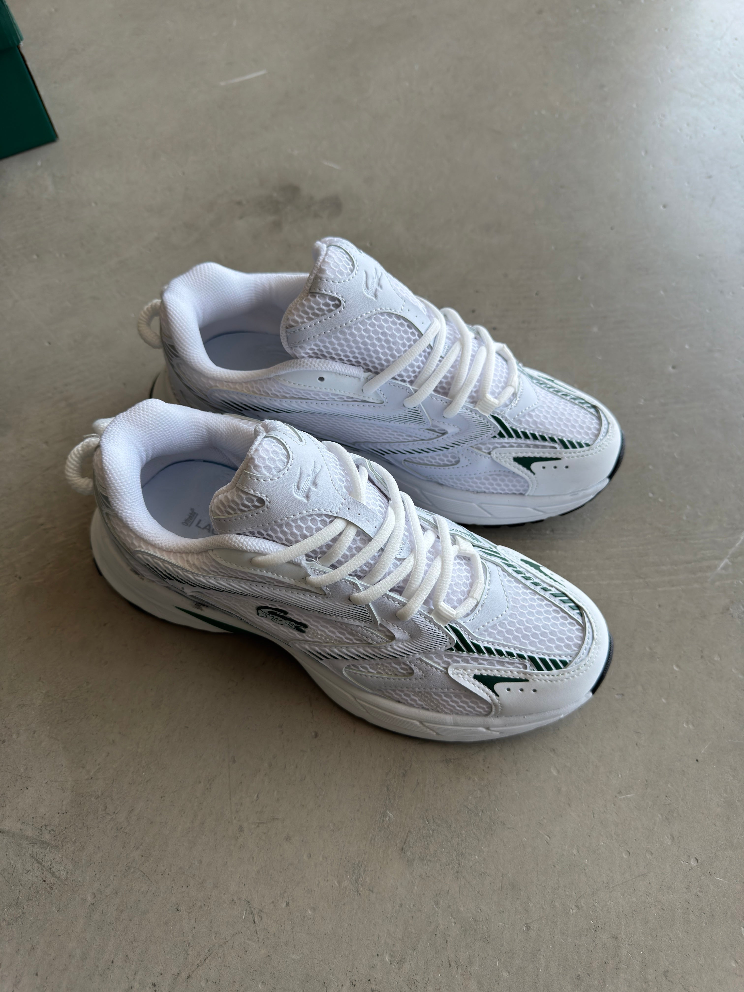 Lacoste Beyaz Fileli Yeşil Detay