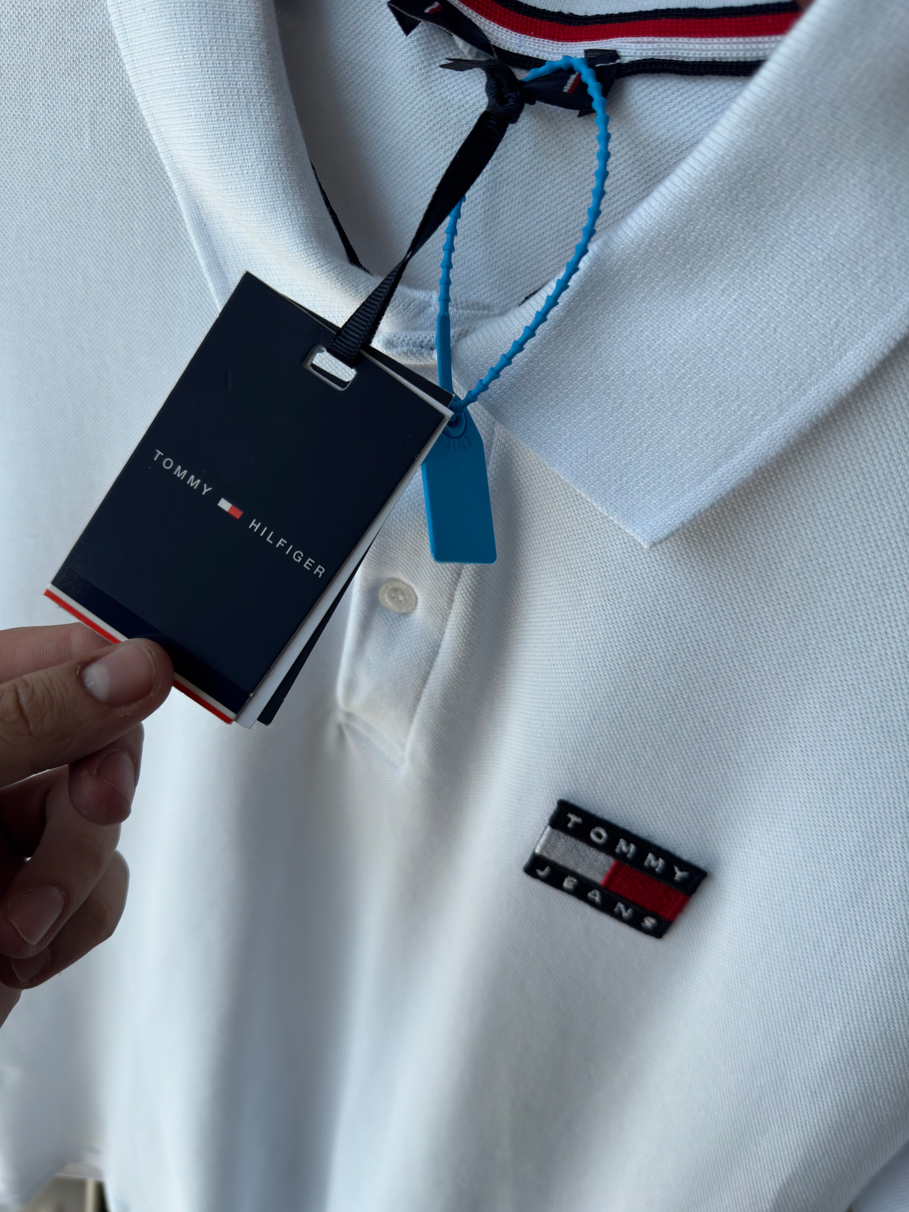 Tommy Polo Yaka Beyaz Tshirt (premium)