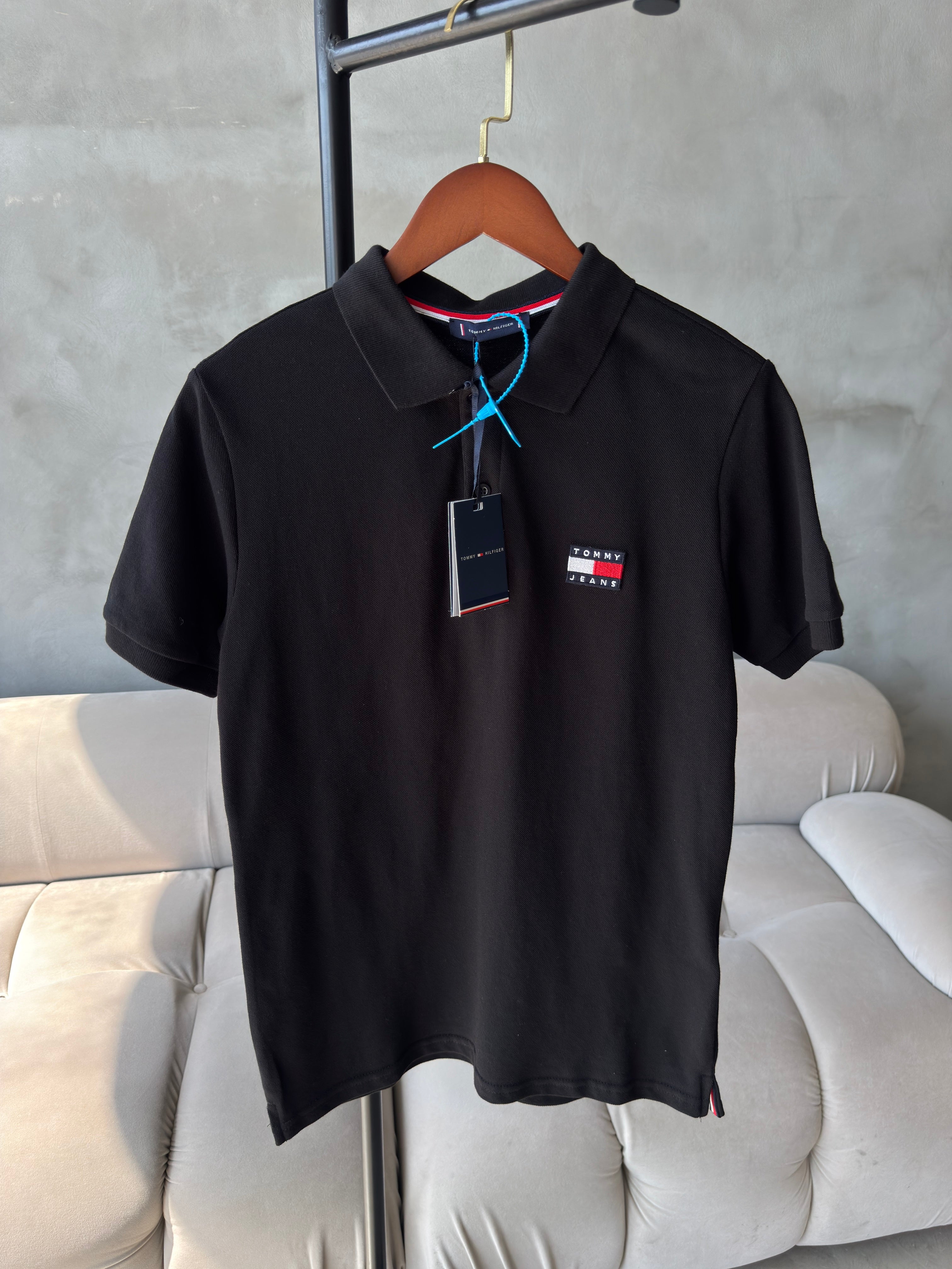 Tommy Polo Yaka Siyah Tshirt (premium)