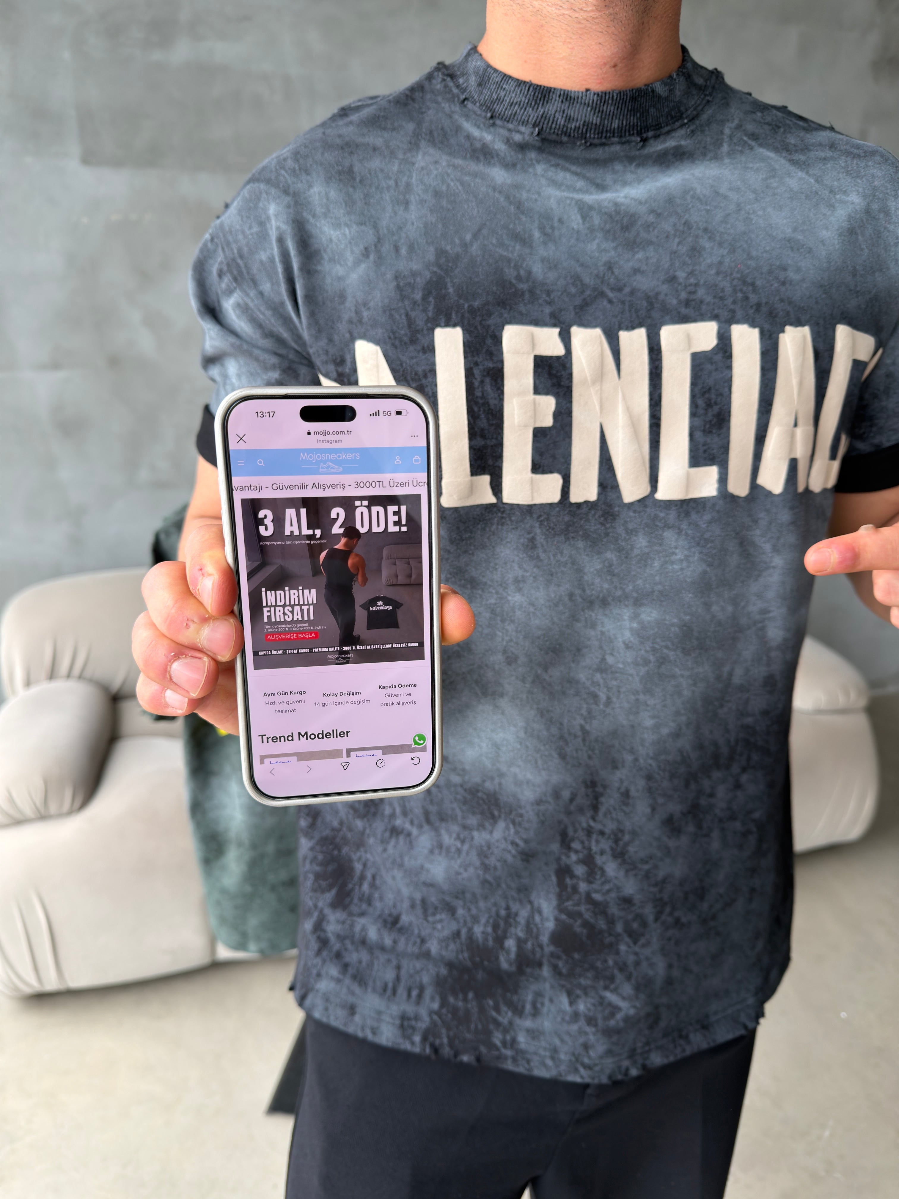 Balenciaga Füme Eskitme Tshirt (premium)