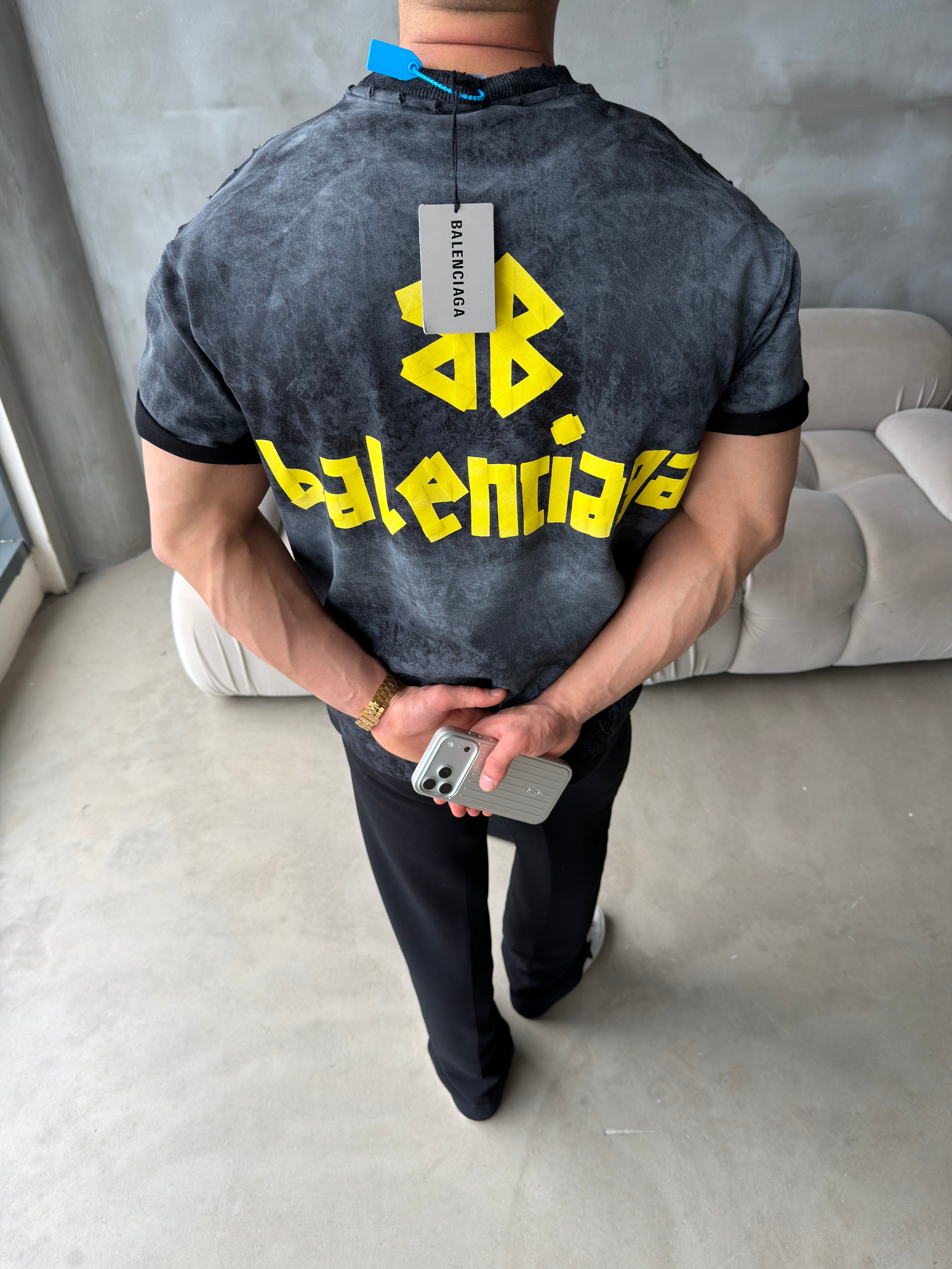 Balenciaga Füme Eskitme Tshirt (premium)