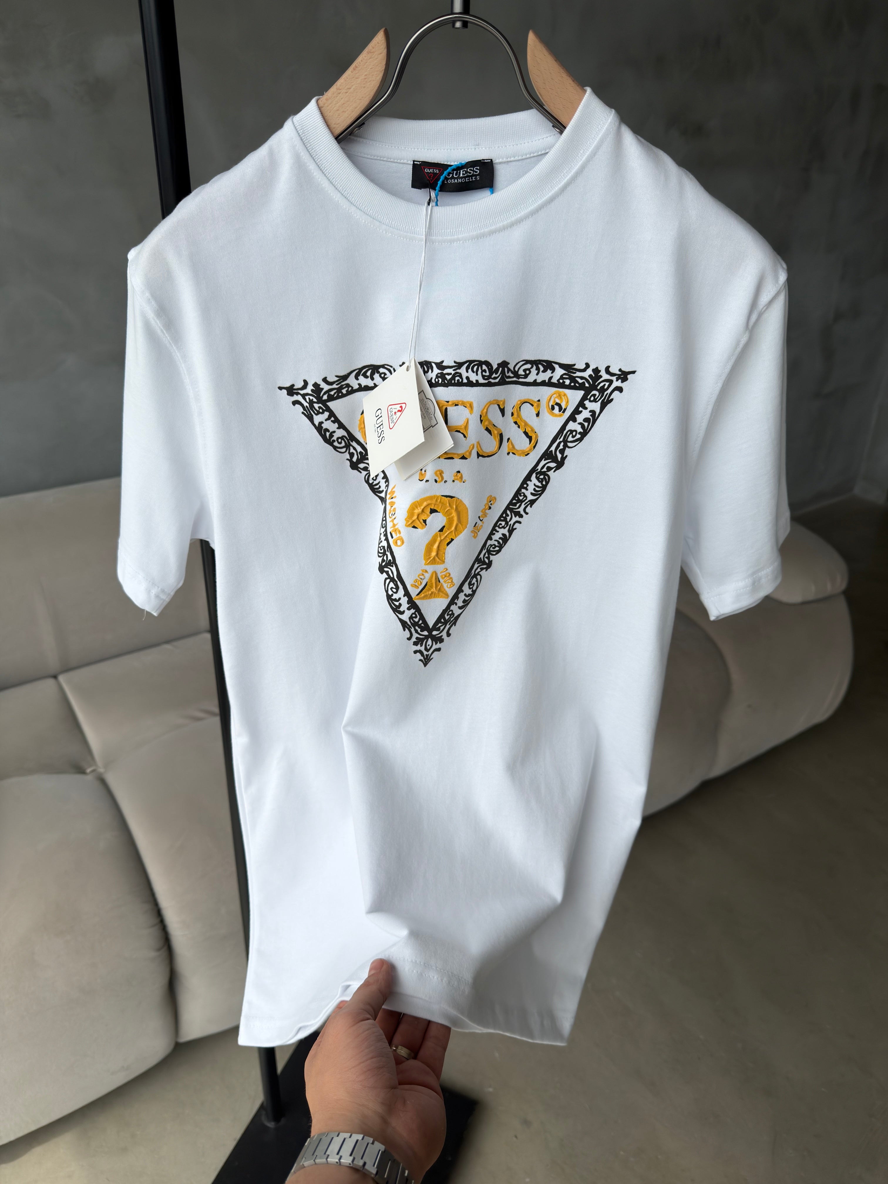 Guess Baskılı Beyaz Tshirt (premium )