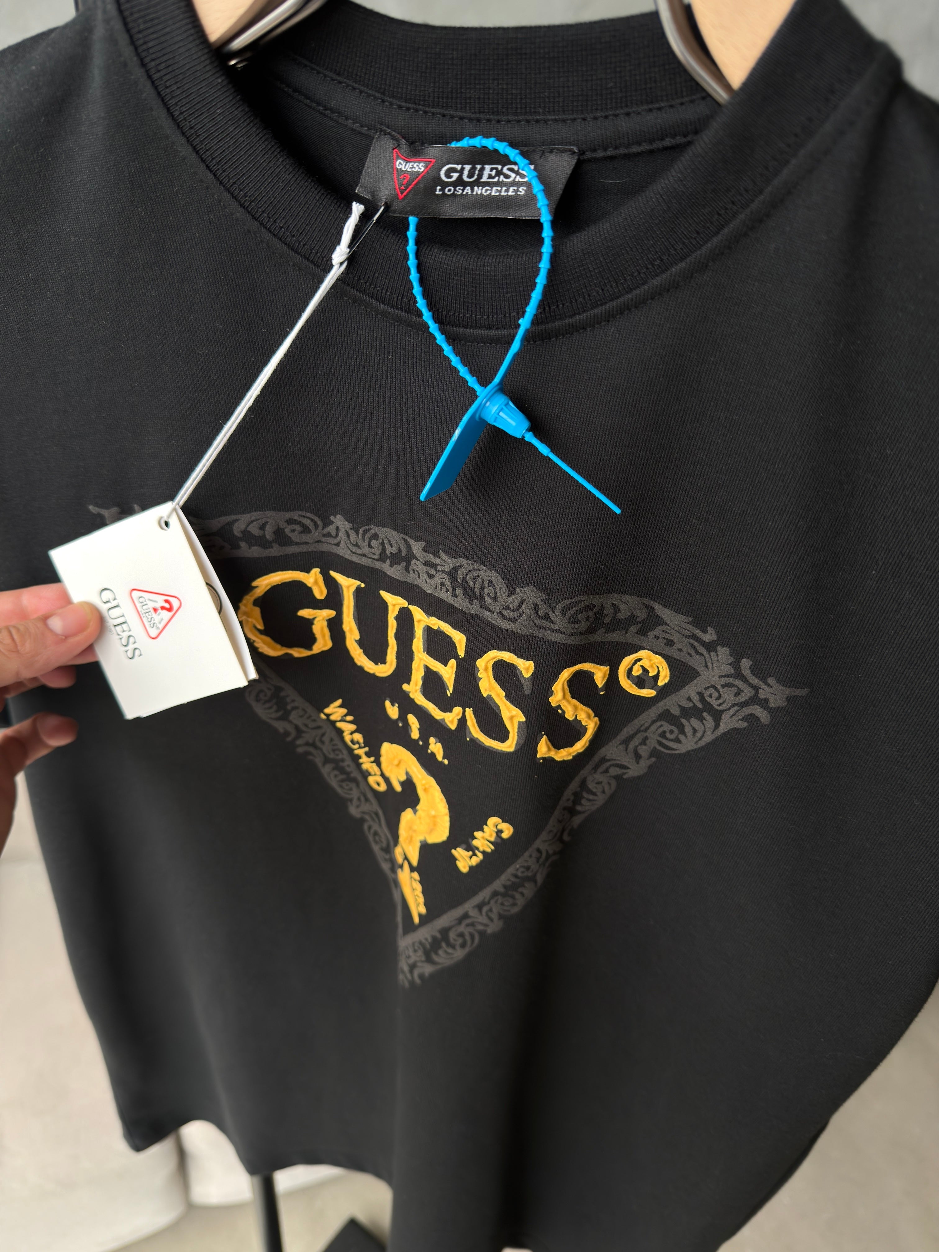 Guess Baskılı Siyah Tshirt (premium)