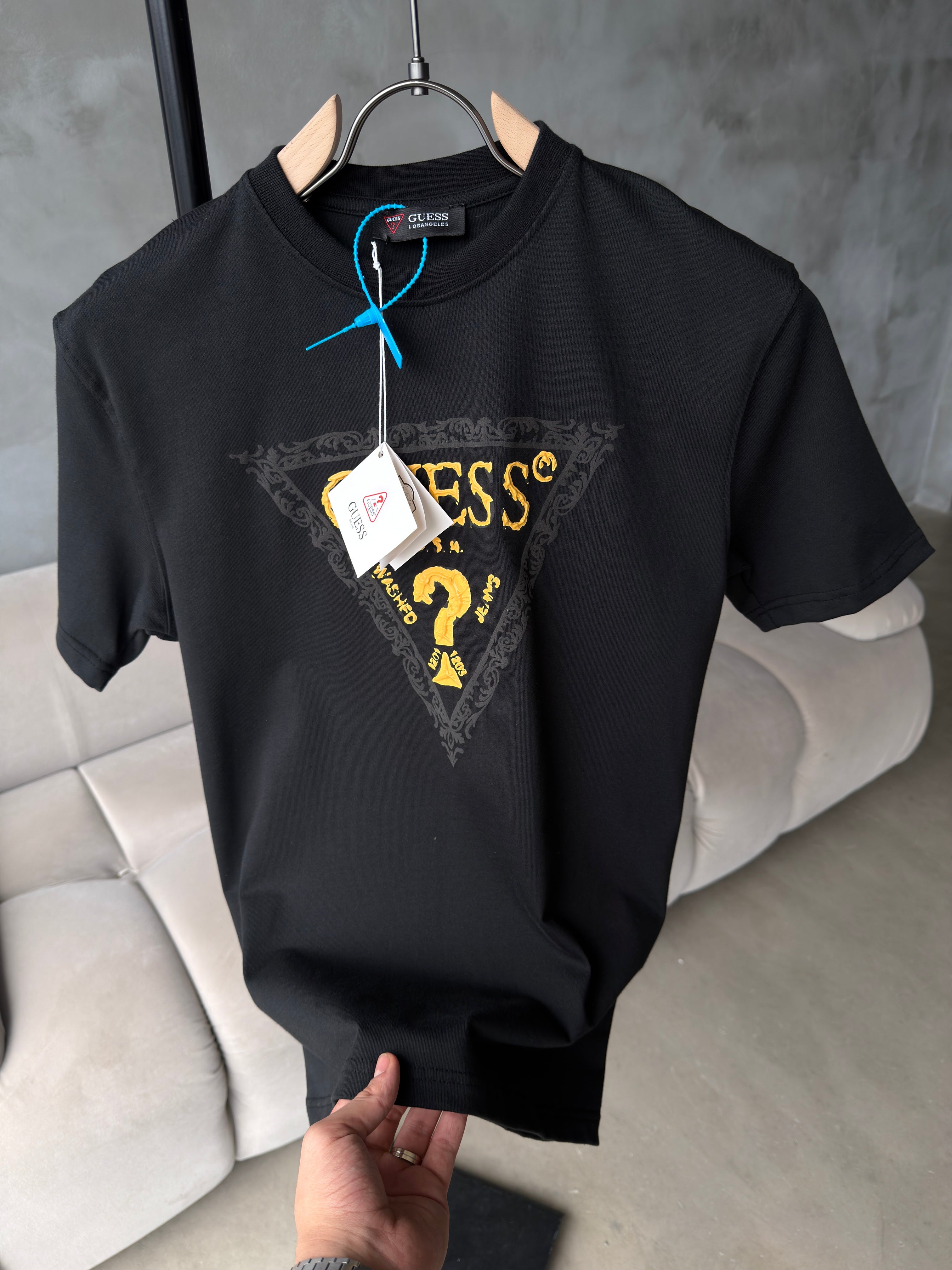 Guess Baskılı Siyah Tshirt (premium)