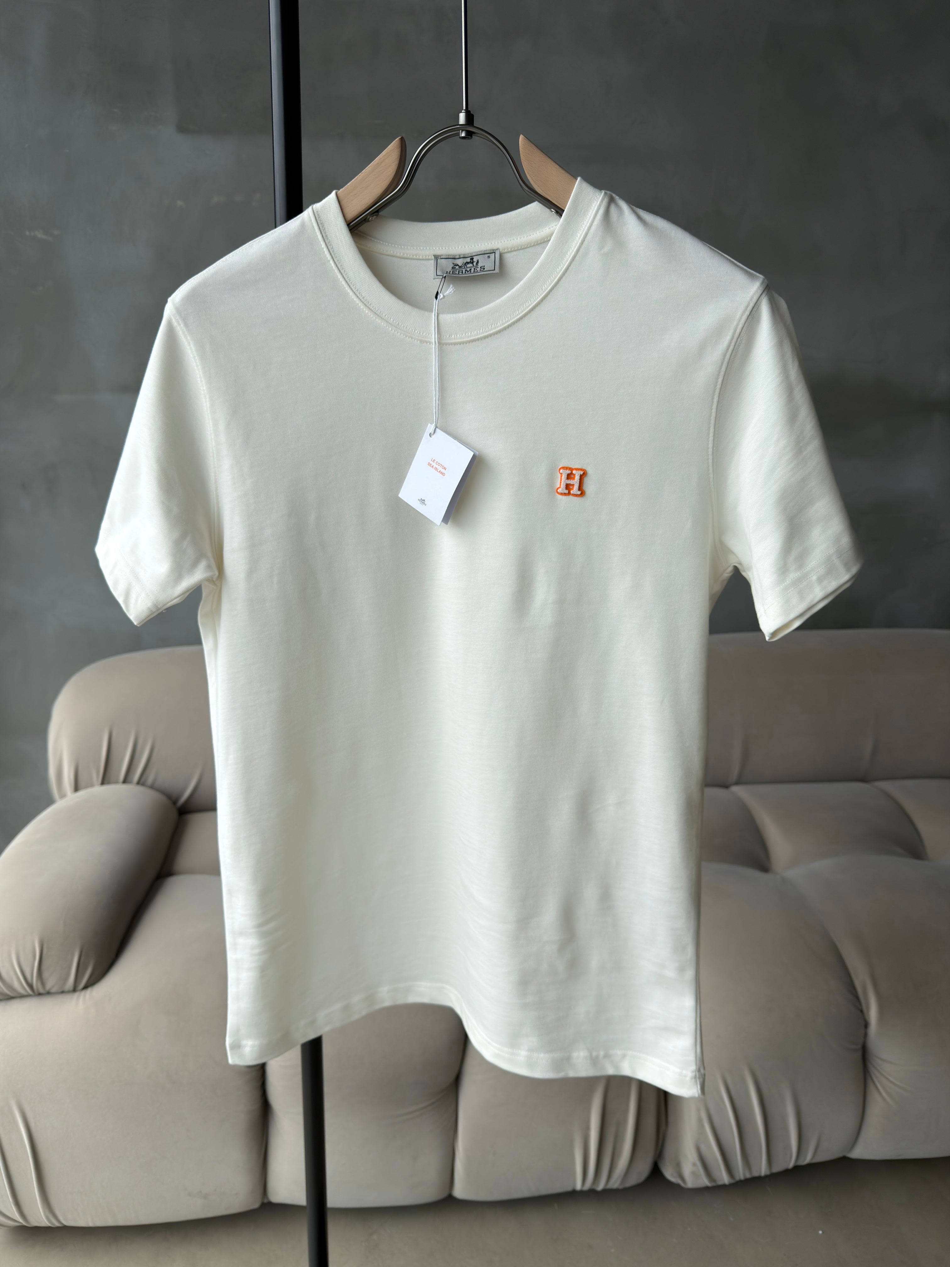 Hermes Logo Beyaz Tshirt (premium)