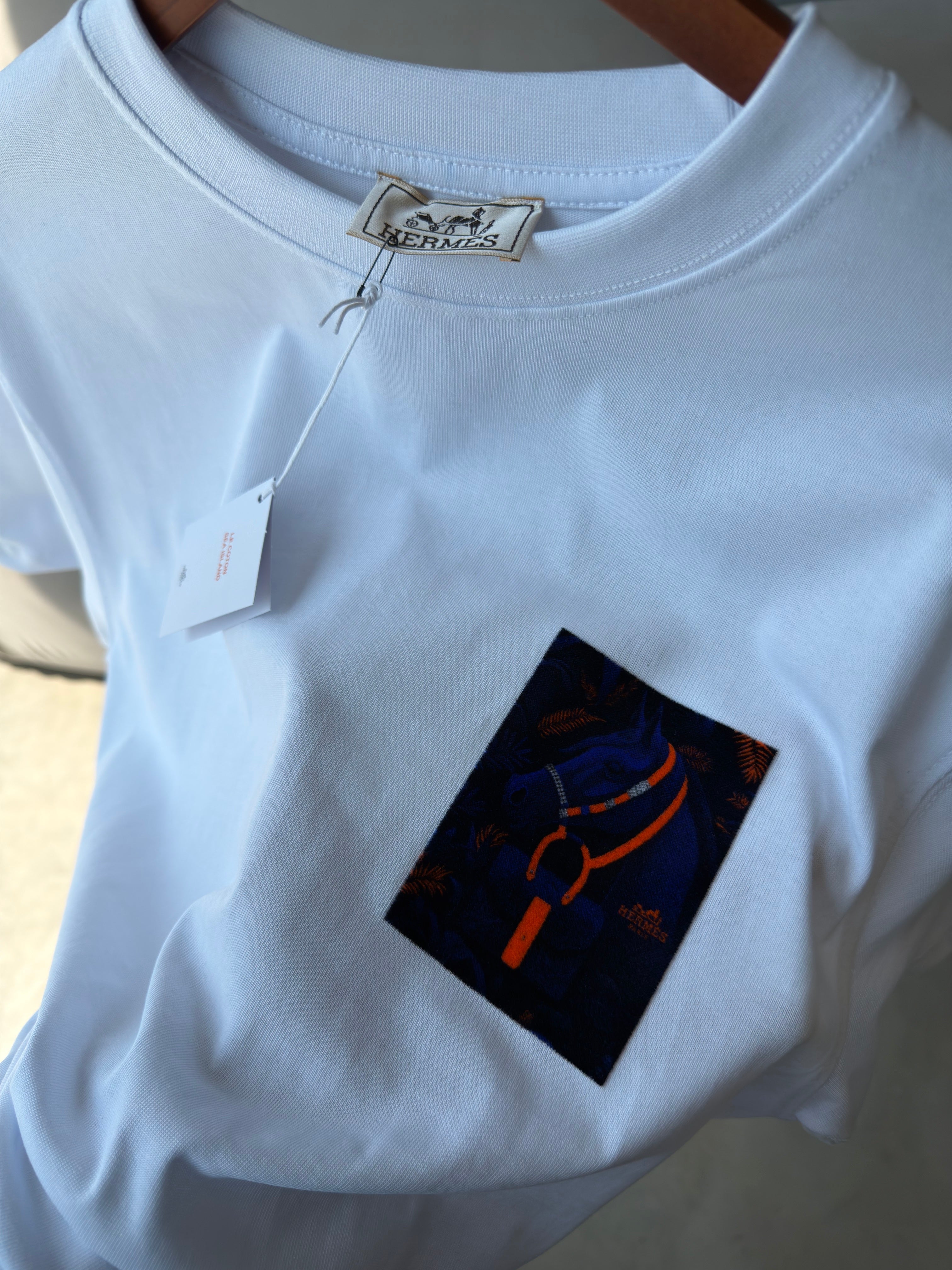 HERMES BEYAZ LOGO  T-SHIRT