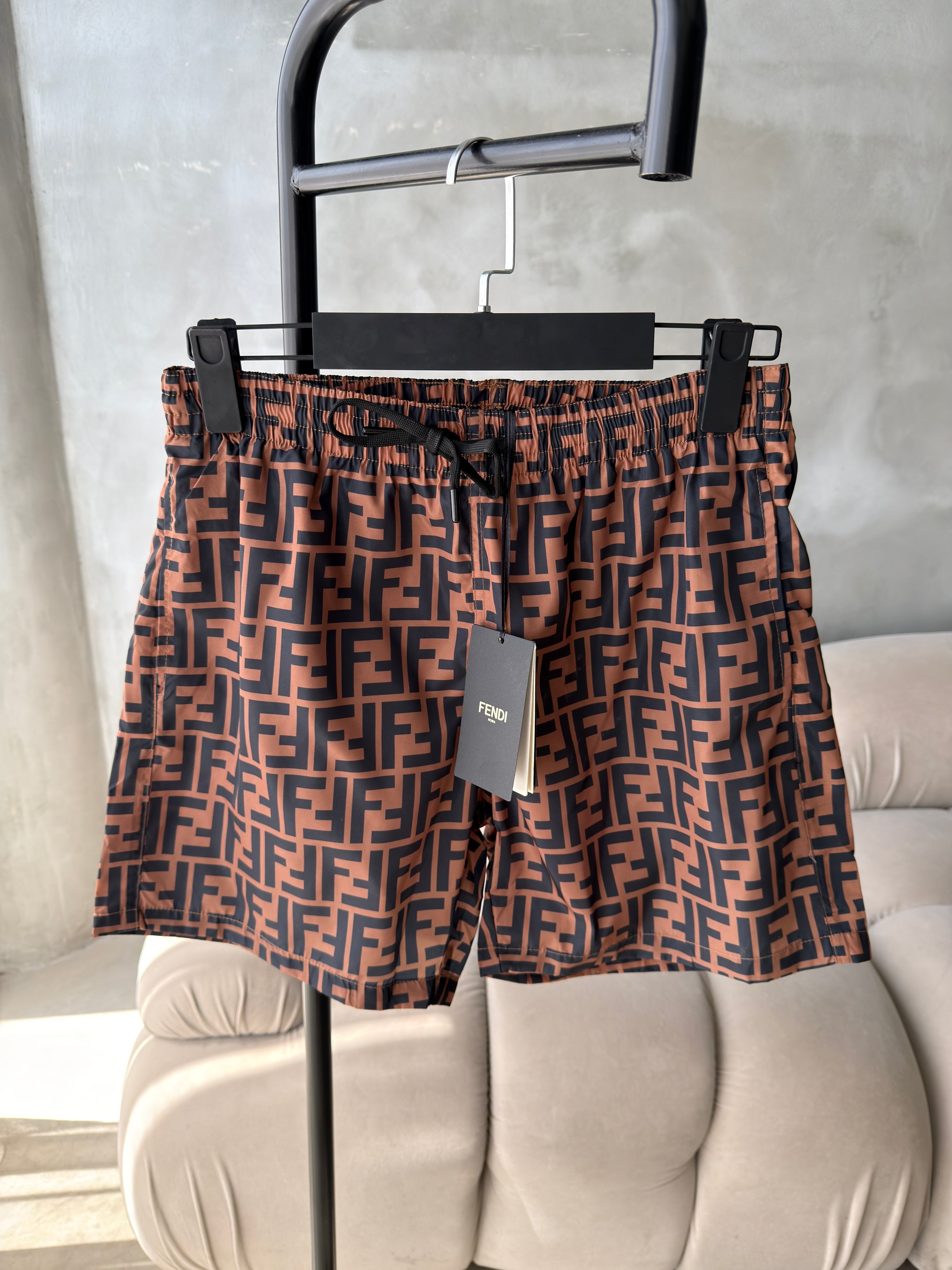 FENDİ KAHVE DESEN DENİZ ŞORT [İTHAL]