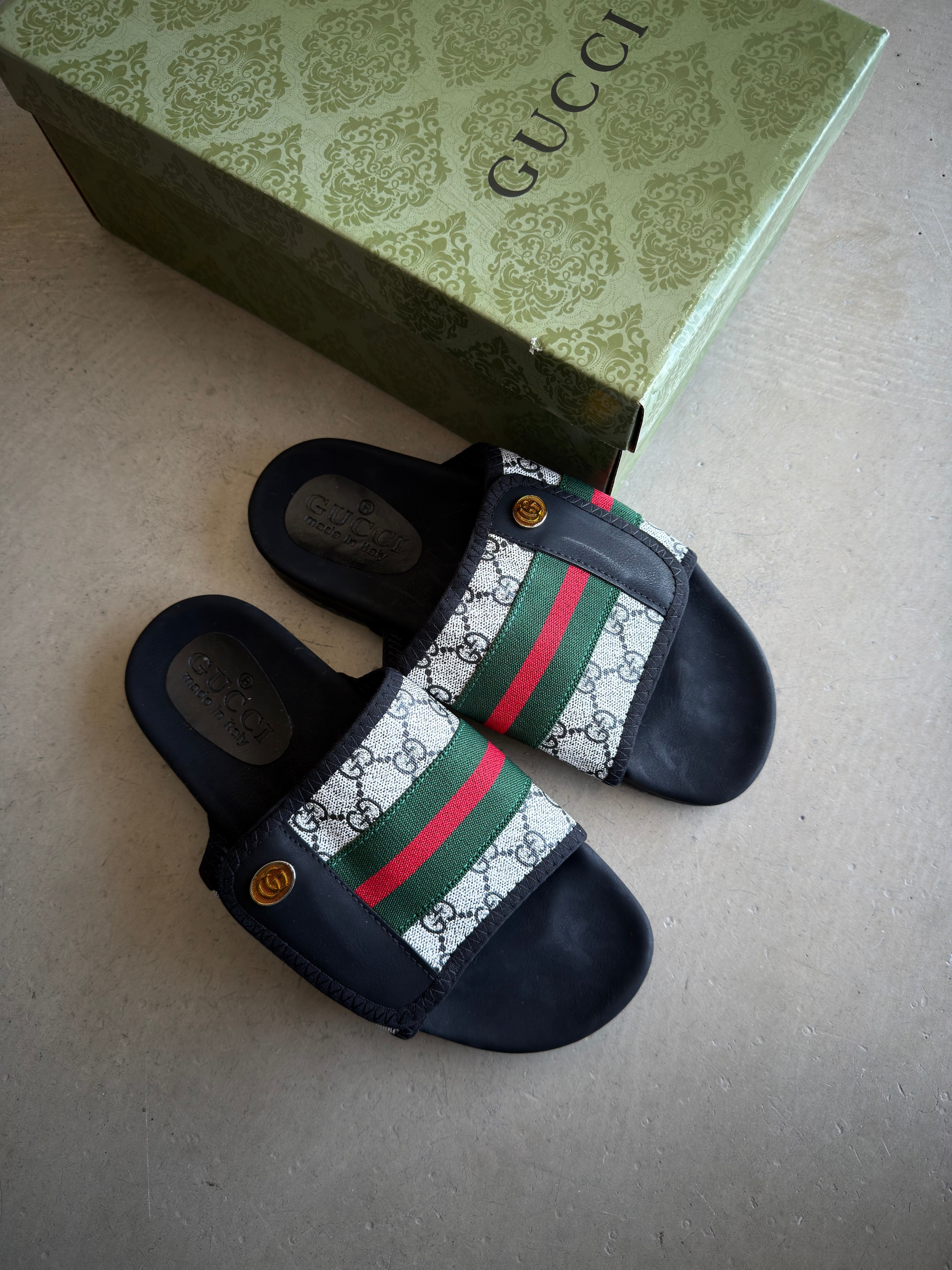 Gucci Siyah Gri Terlik