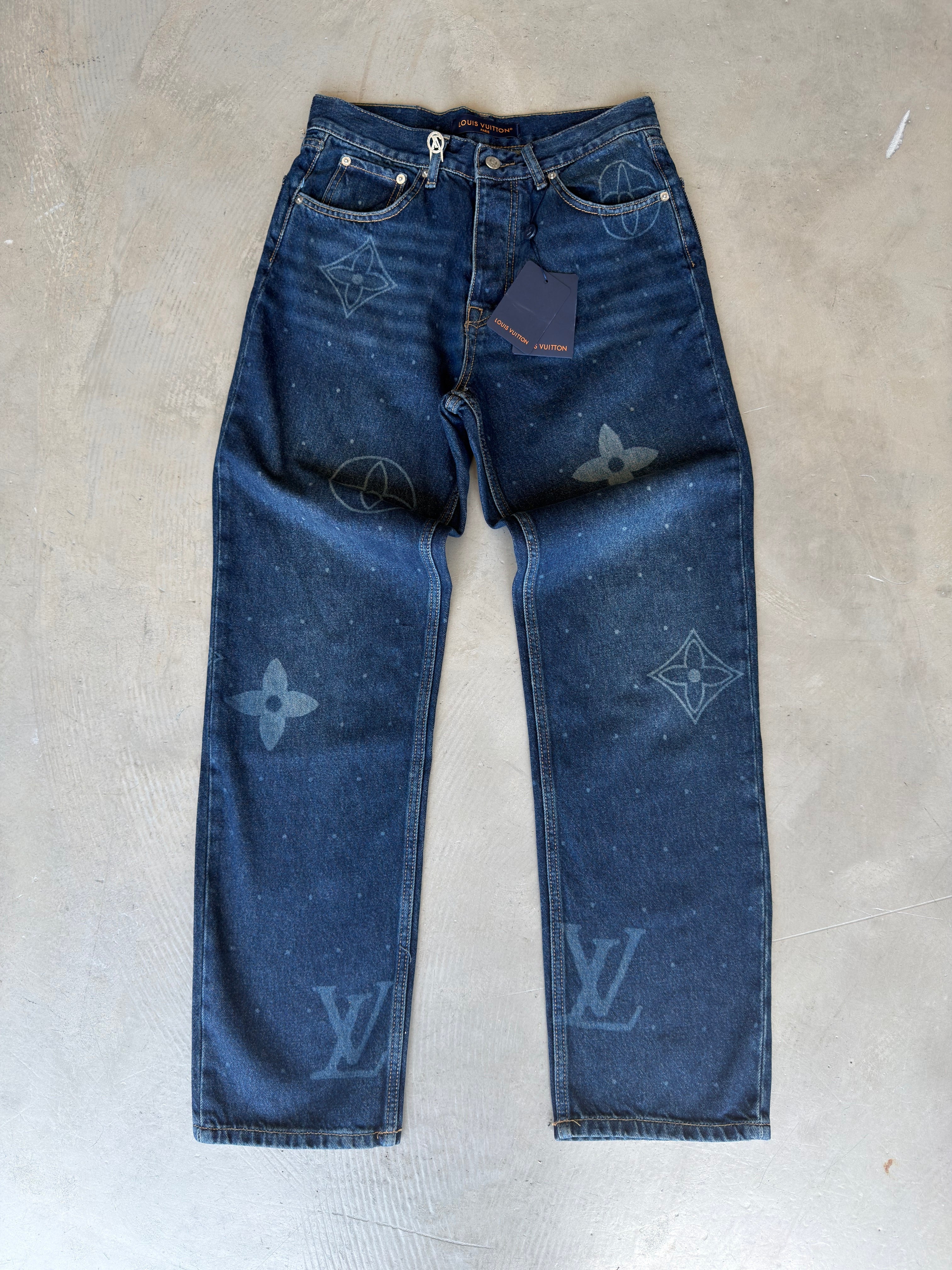 Lous Vuitton Lacivert Kot Pantolon