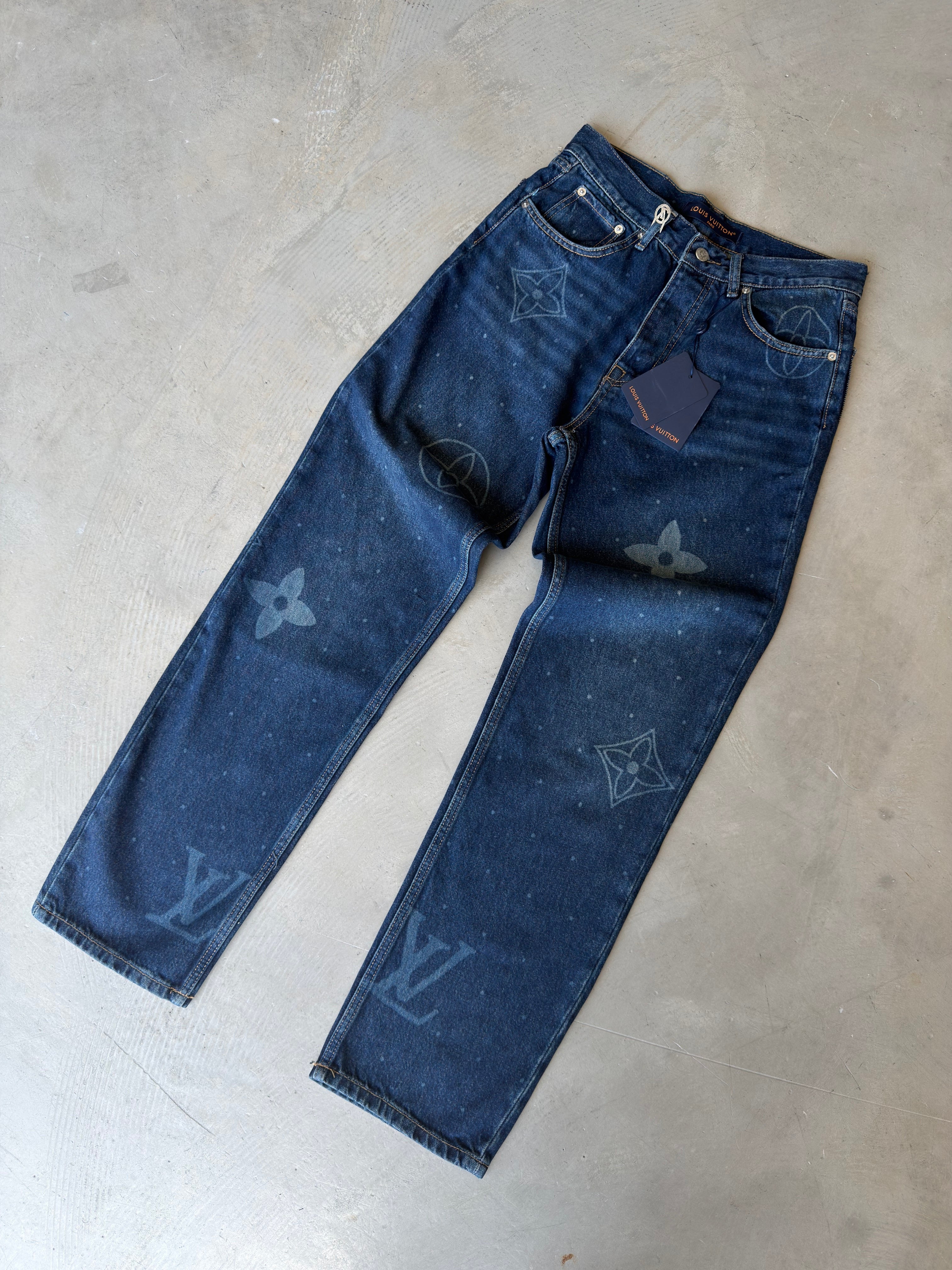 Lous Vuitton Lacivert Kot Pantolon
