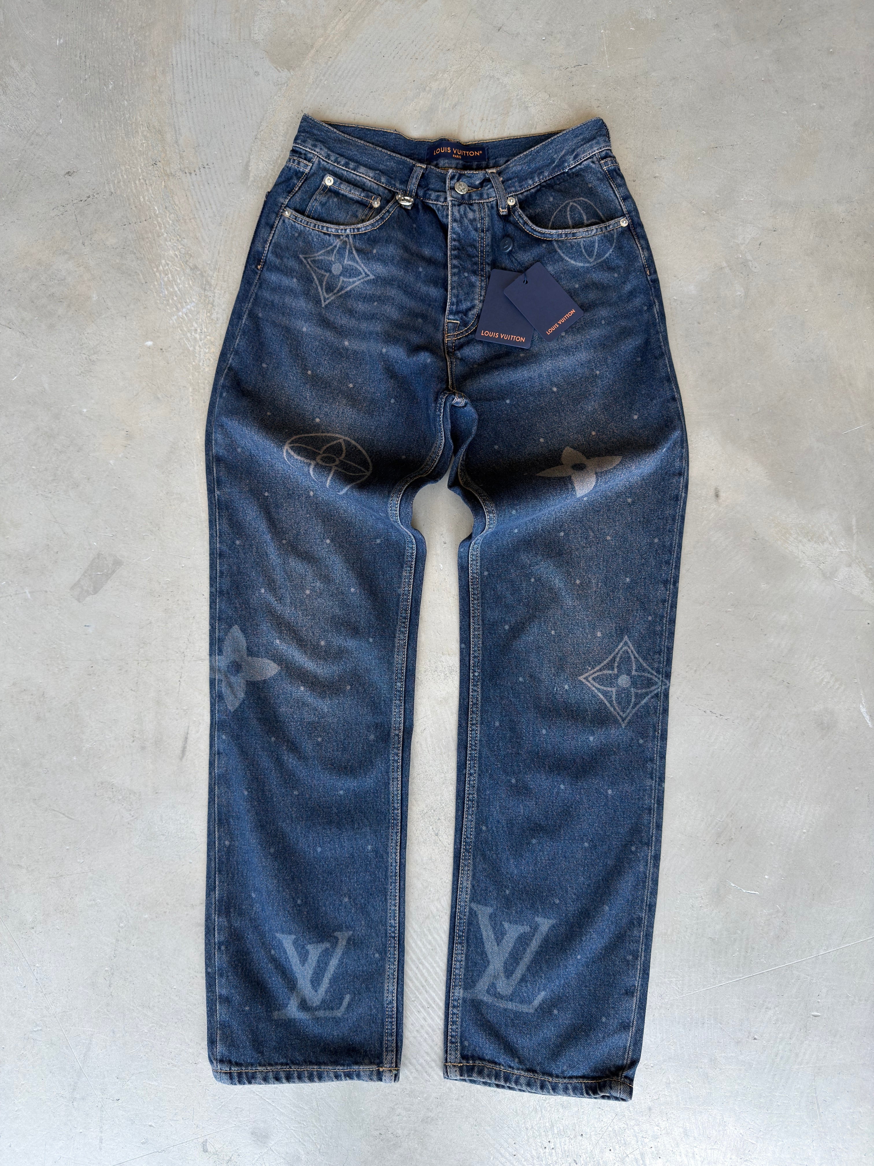 Lous Vuitton Vintage Yıkamalı Kot Pantolon (Kopya)
