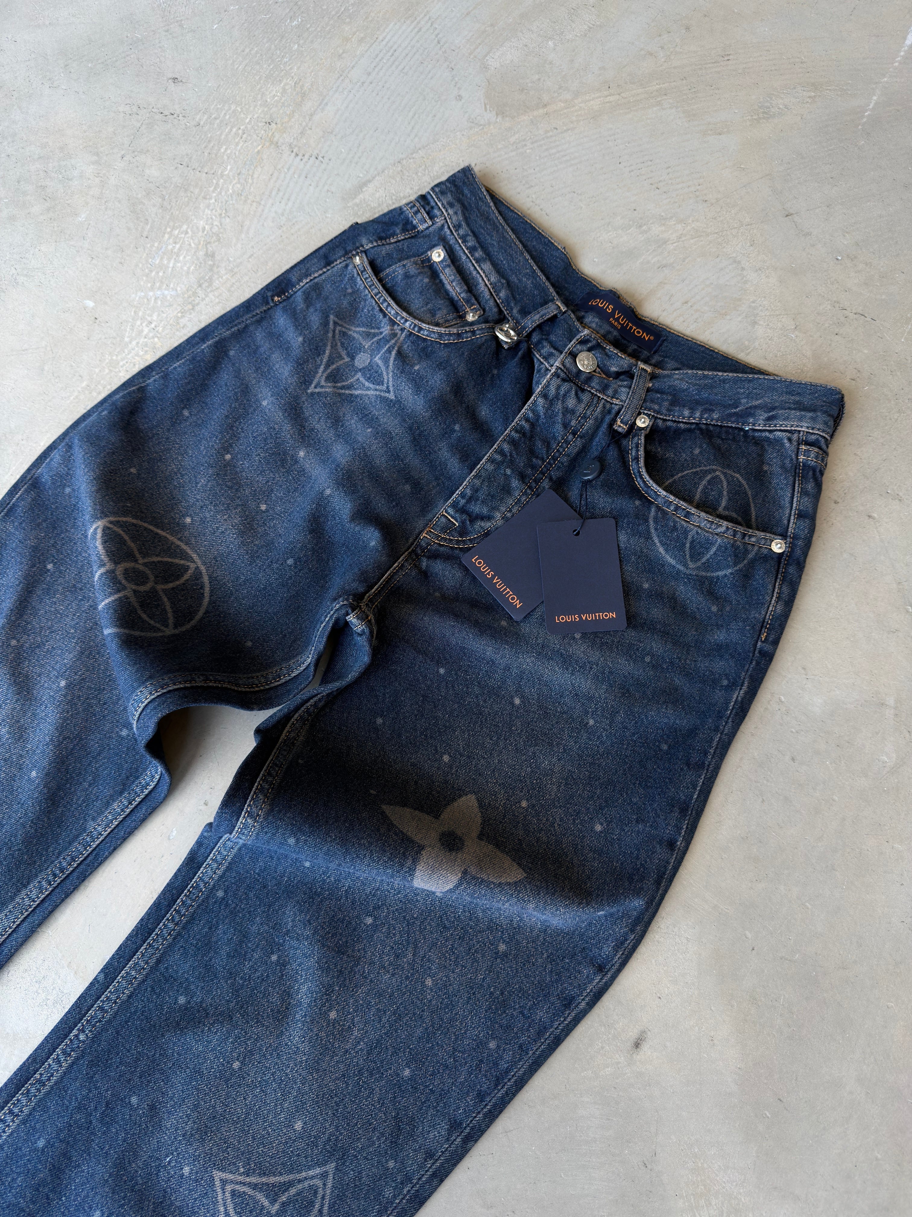 Lous Vuitton Vintage Yıkamalı Kot Pantolon (Kopya)
