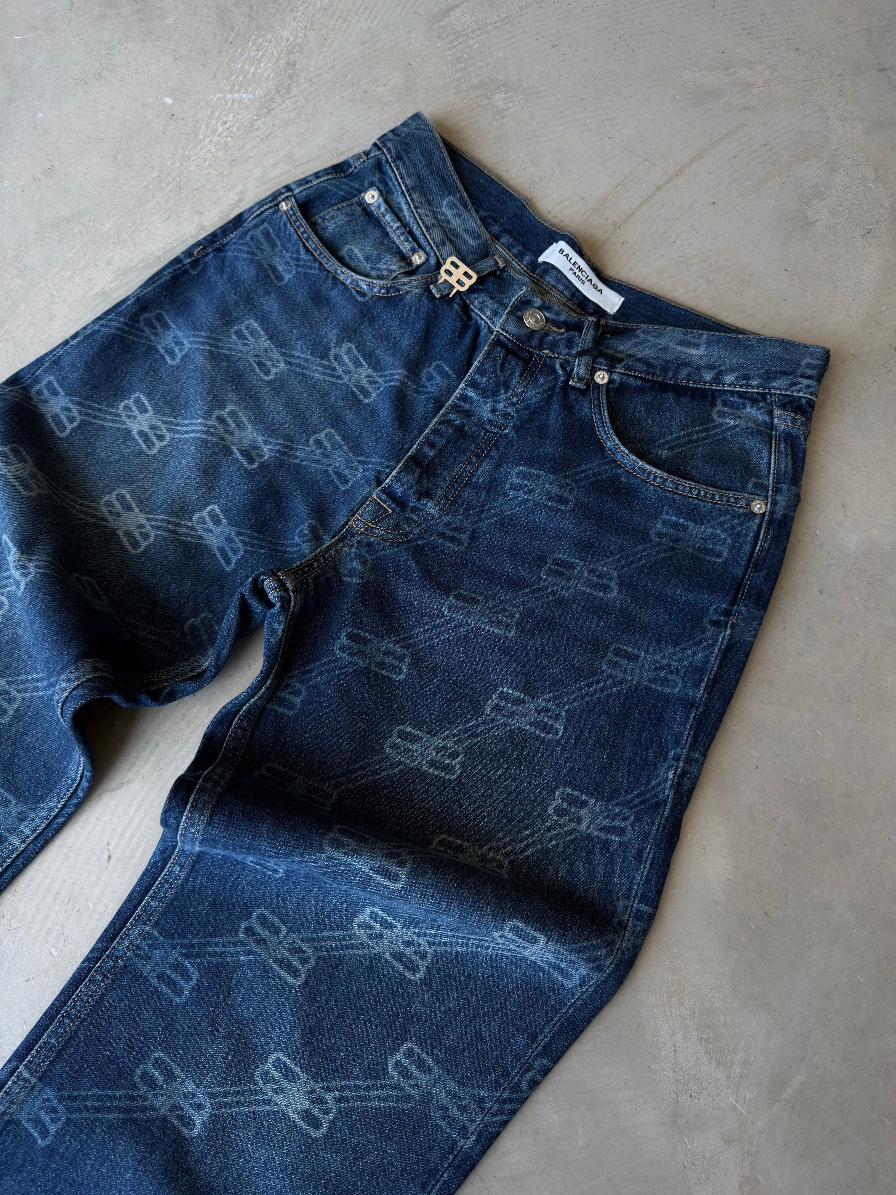 Balenciaga Lacivert Kot Pantolon