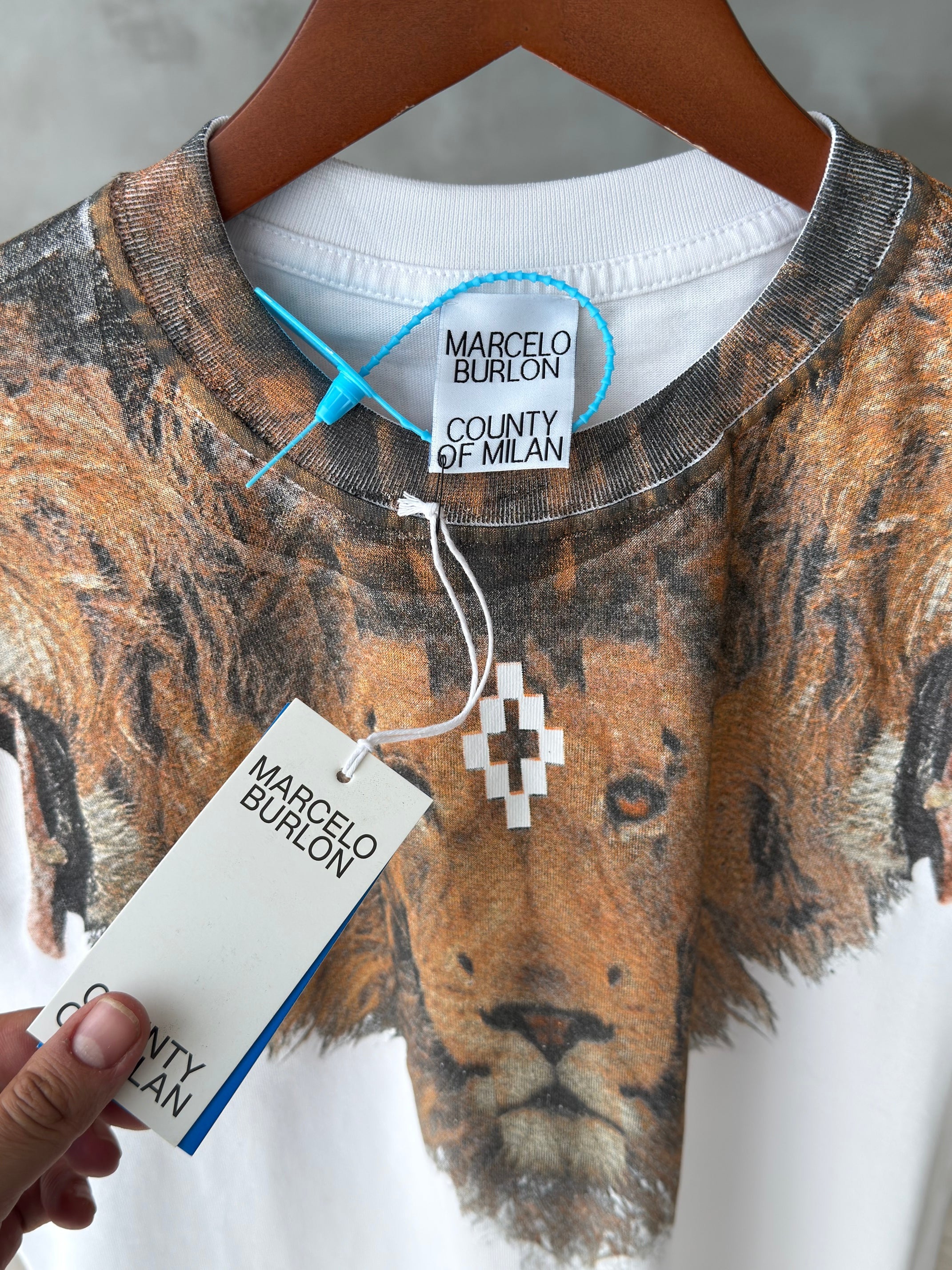 Marcelo Burlon Aslan Baskılı Beyaz Tshirt (premium)